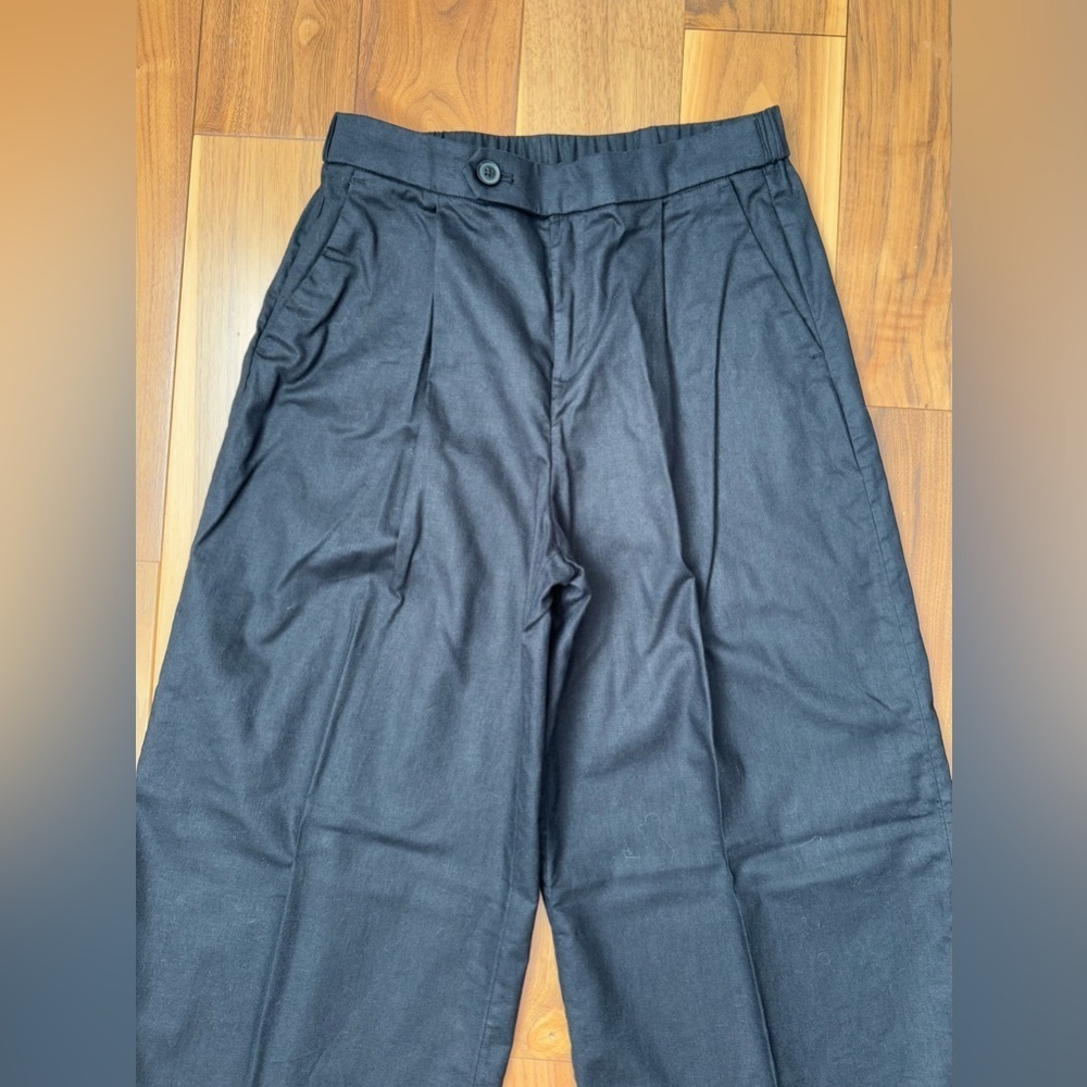 Banana Republic Linen-Blend Wide-Leg Pant Pleated - Black size 2 - Picture 10 of 16